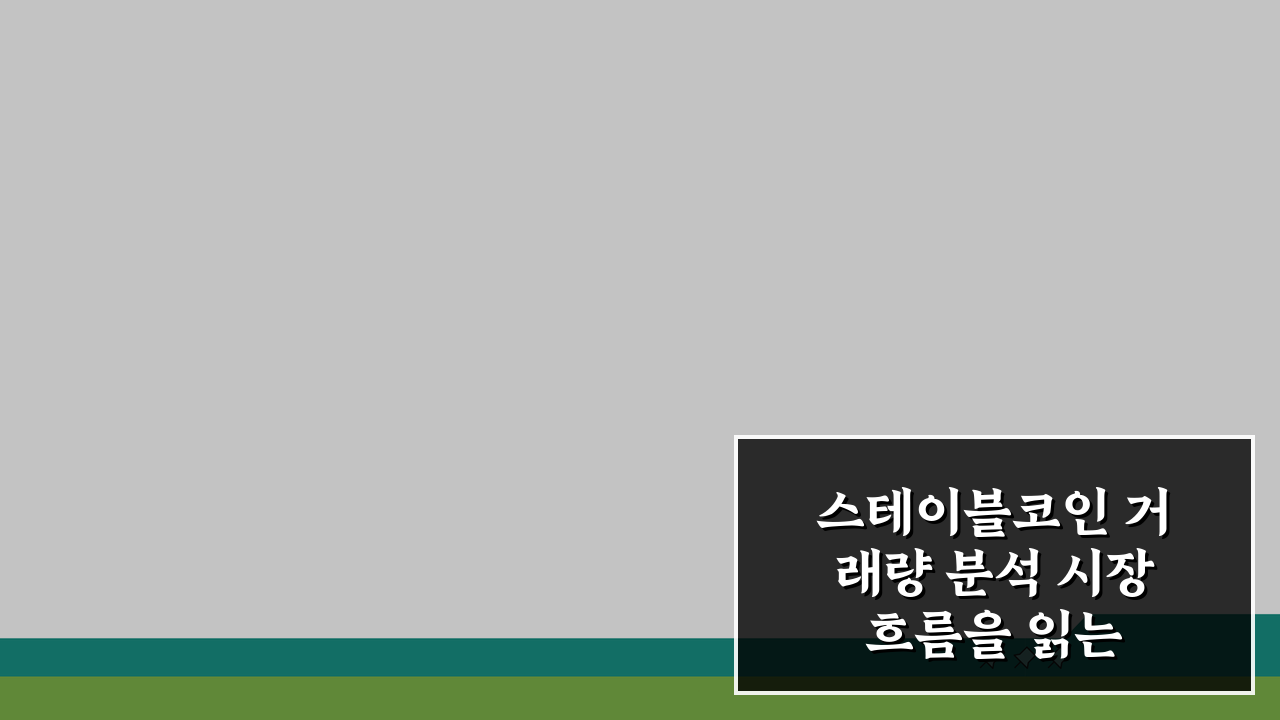 스테이블코인 거래량 분석 시장 흐름을 읽는 방법, 5가지 핵심 전략